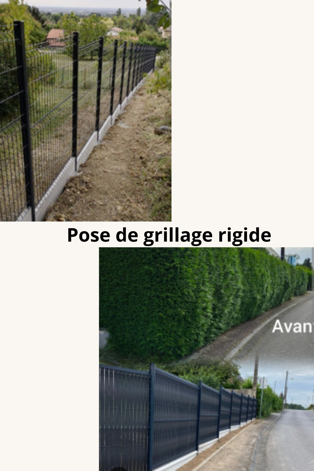 Installation de grillage rigide.