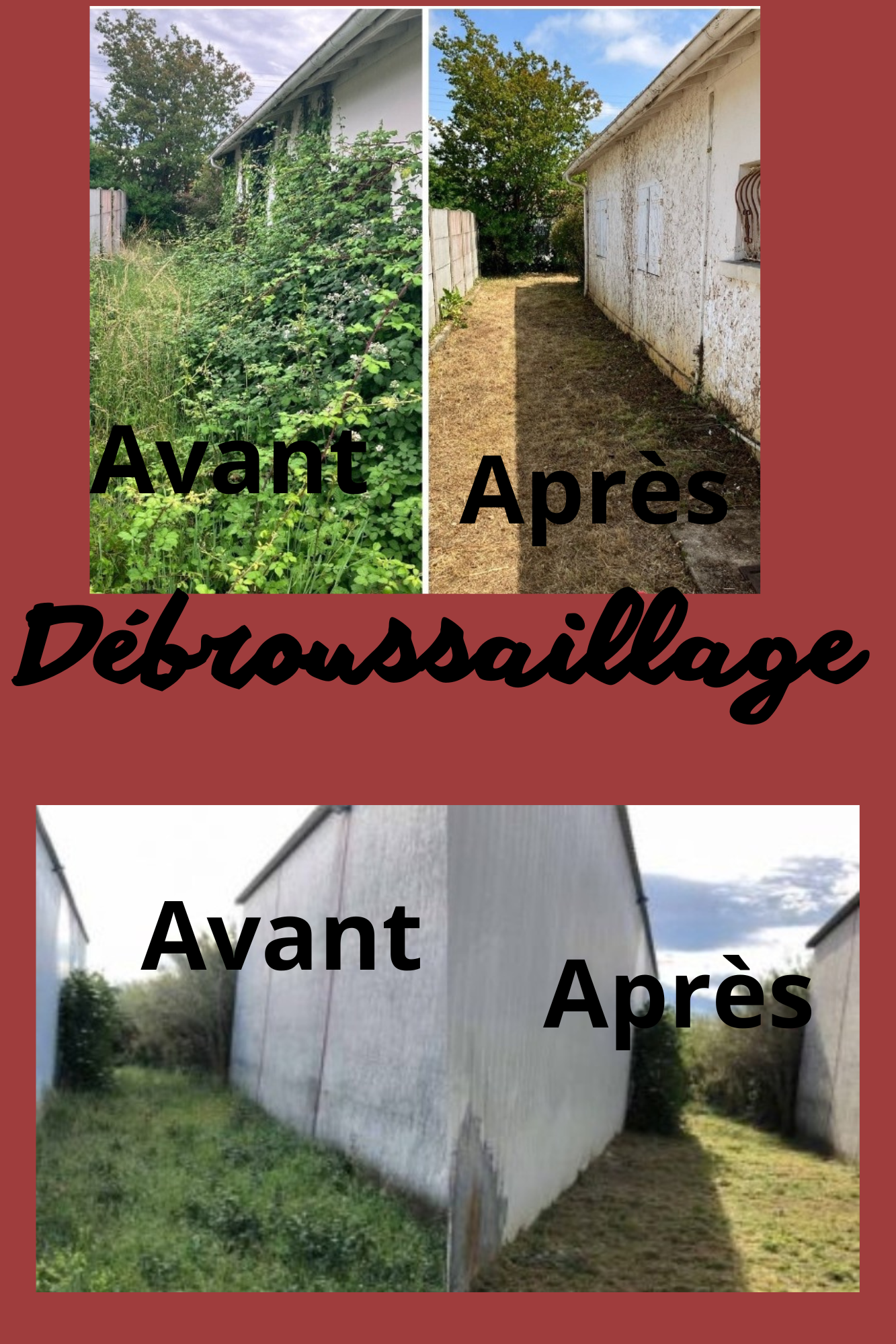 Débroussaillage de jardin.