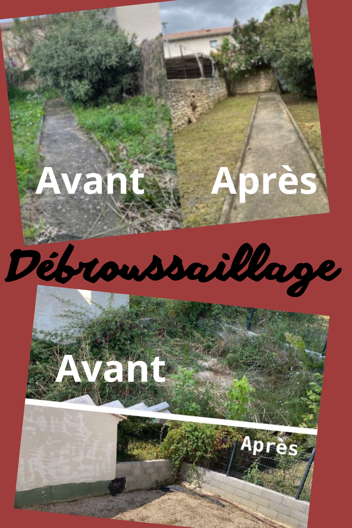 Débroussaillage d'espaces verts.