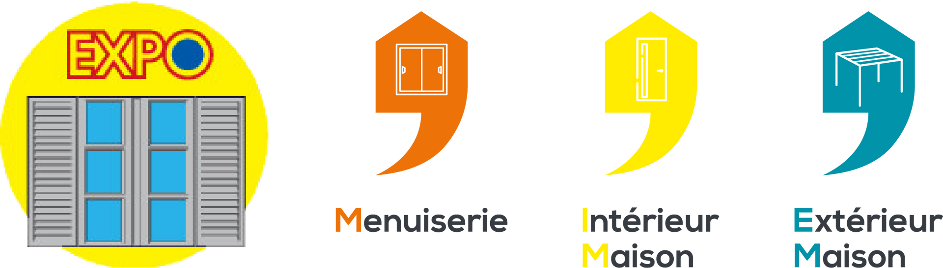 Logo Expo, Menuiserie, Int&eacute;rieur Maison, Ext&eacute;rieur Maison.