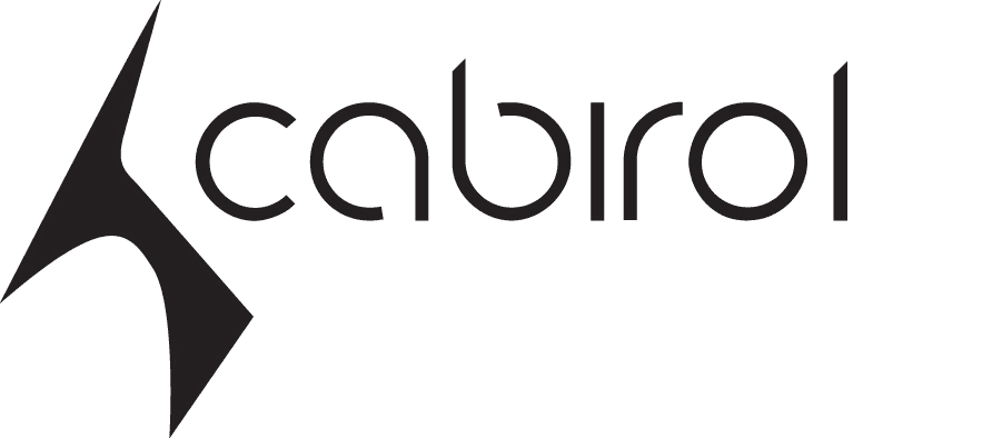 Un logotipo en blanco y negro para una empresa llamada cabrol.