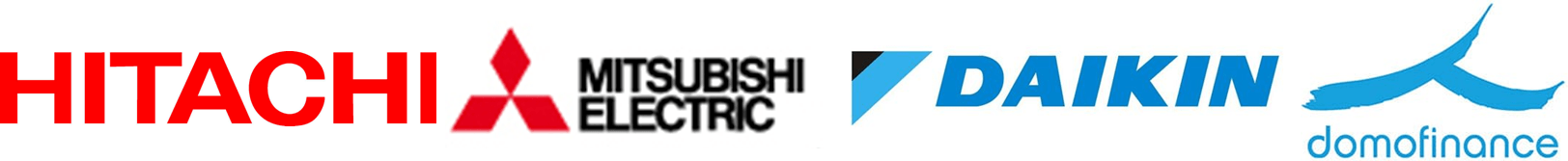 Logos-Hitachi-Mitsubishi-Daikin-Domofinance- Partenaires-ADL-Services