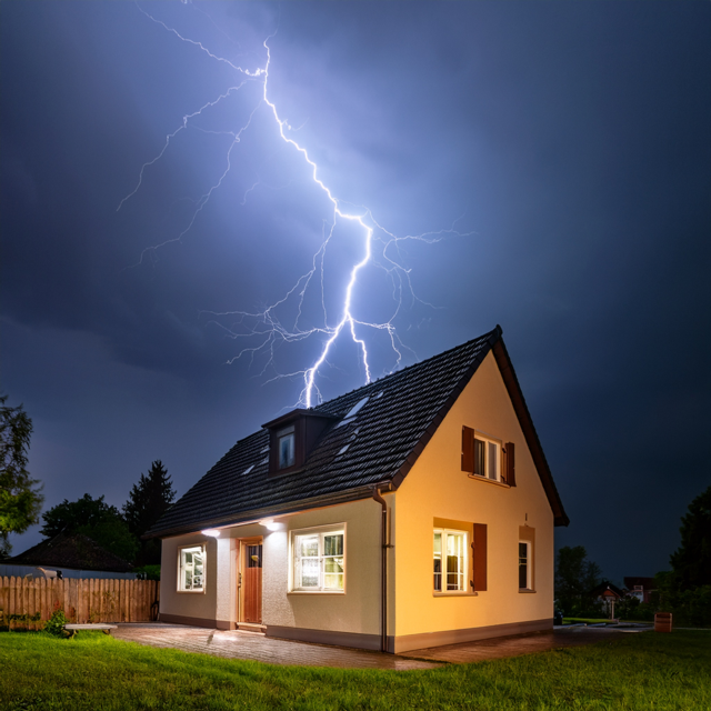 Blitz und Donner erfordern eine Blitzschutzanlage
