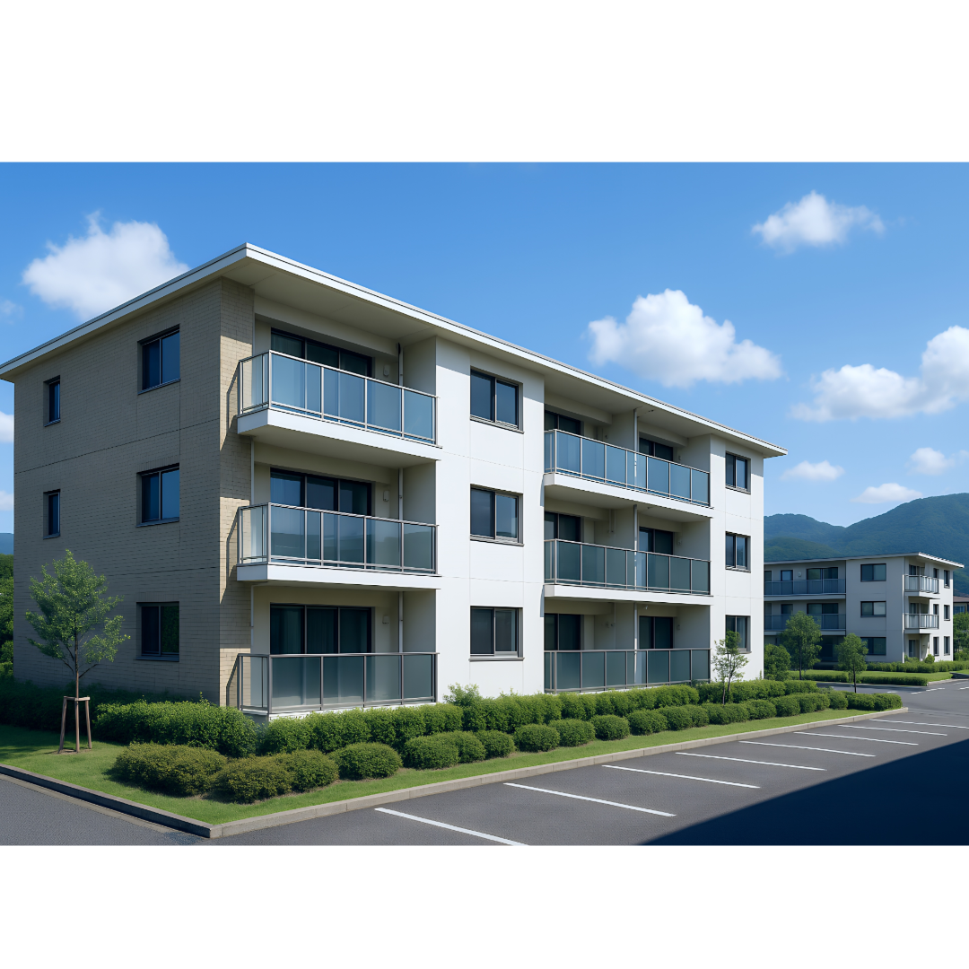 Mehrmilienhaus mit Parkplätzen