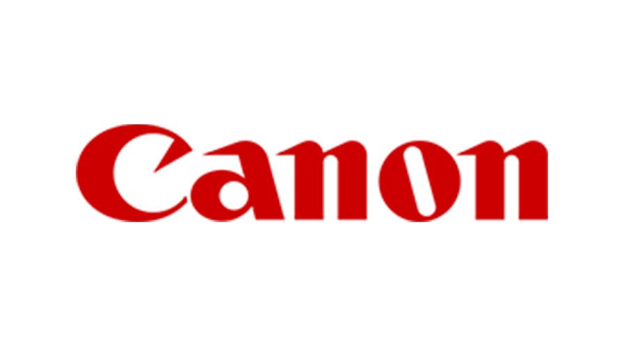 Das Canon-Logo ist rot und weiß auf weißem Hintergrund.