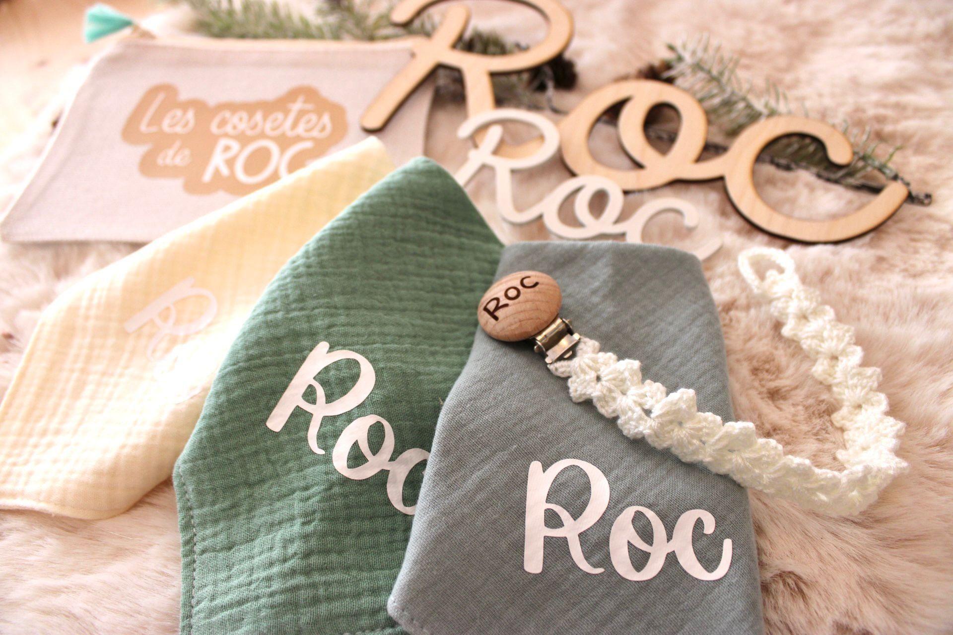 Artículos para bebé personalizados con el nombre 