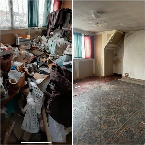 Débarras avant et après d'une maison