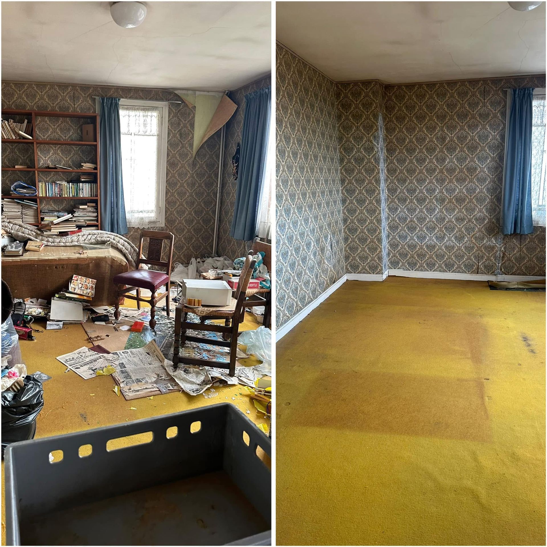 Débarras d'un salon encombré