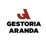 Logotipo de "Gestoria Aranda" en texto negro con el símbolo "GA" en rojo sobre fondo blanco.