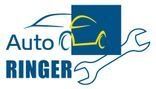 Logo für Auto Ringer: Autoumriss und Schraubenschlüssel mit blauen und weißen Elementen.
