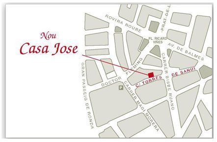 Un mapa que muestra la ubicación de Nou Casa Jose