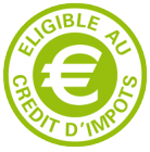 Logo ÉLIGIBLE AU CRÉDIT D'IMPOTS.