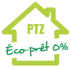 Logo PTZ Éco-prêt 0%.