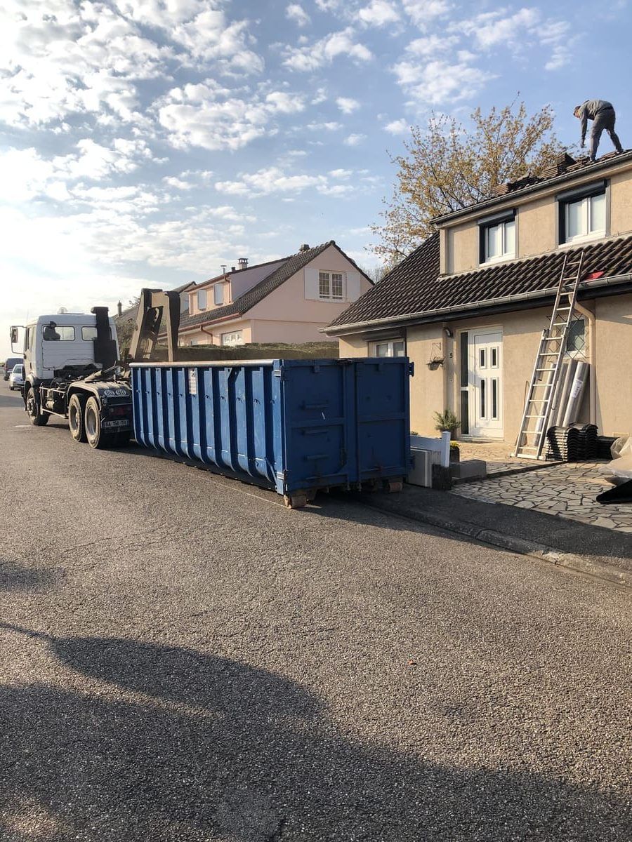 Débarras des gravats suite travaux de couverture