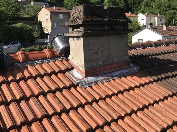 souche de cheminée entourage zinc