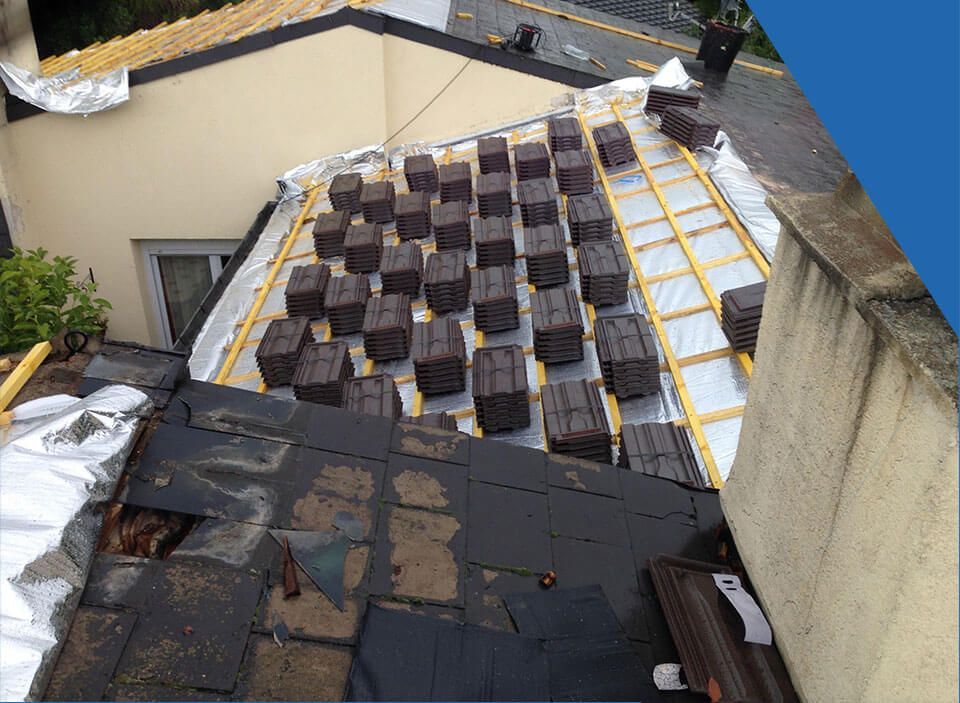 pose de tuiles neuves