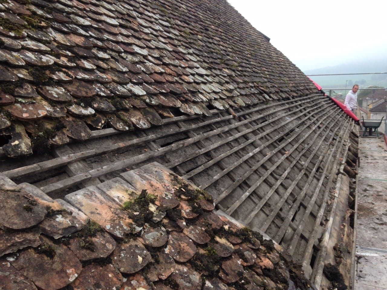 Couverture de toiture à rénover