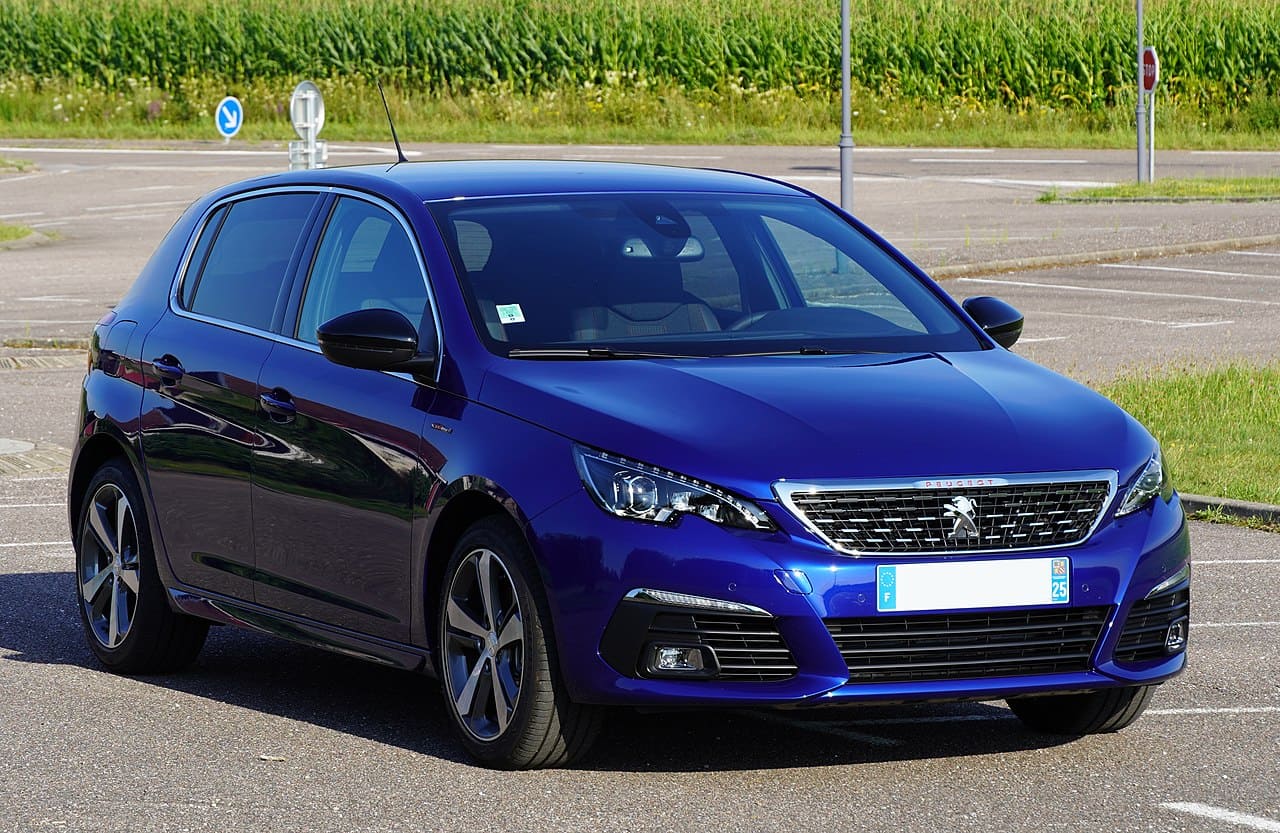 Peugeot 308 bleue