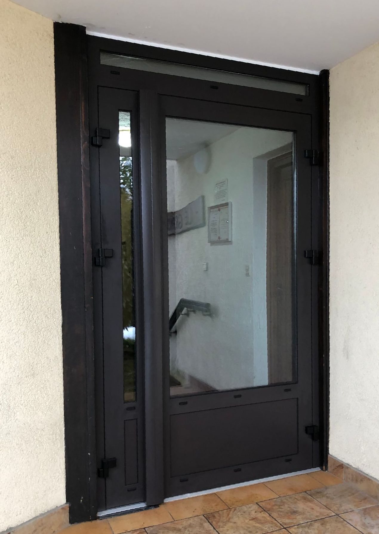 porte d'entrée de hall en alu noir