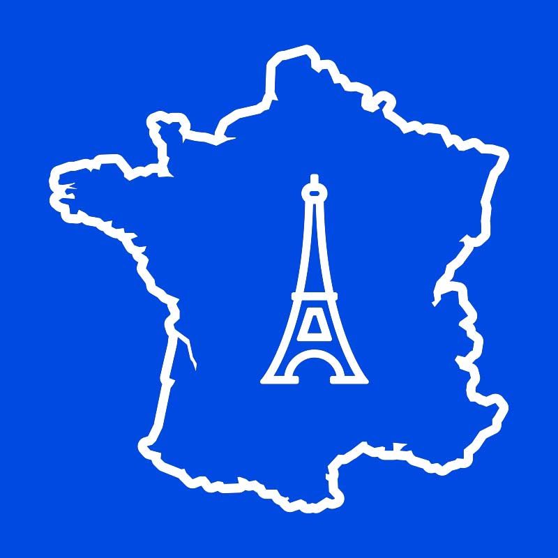 Contours de la France avec la tour Eiffel