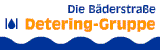 A blue and orange logo for die badenstrabe petering gruppe