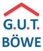 Ein Logo für Gut Bowe mit einem roten Dach.
