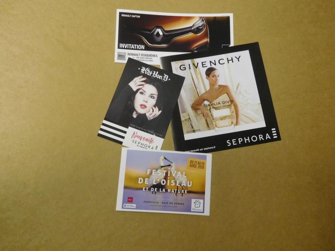 Impression de quatre flyers