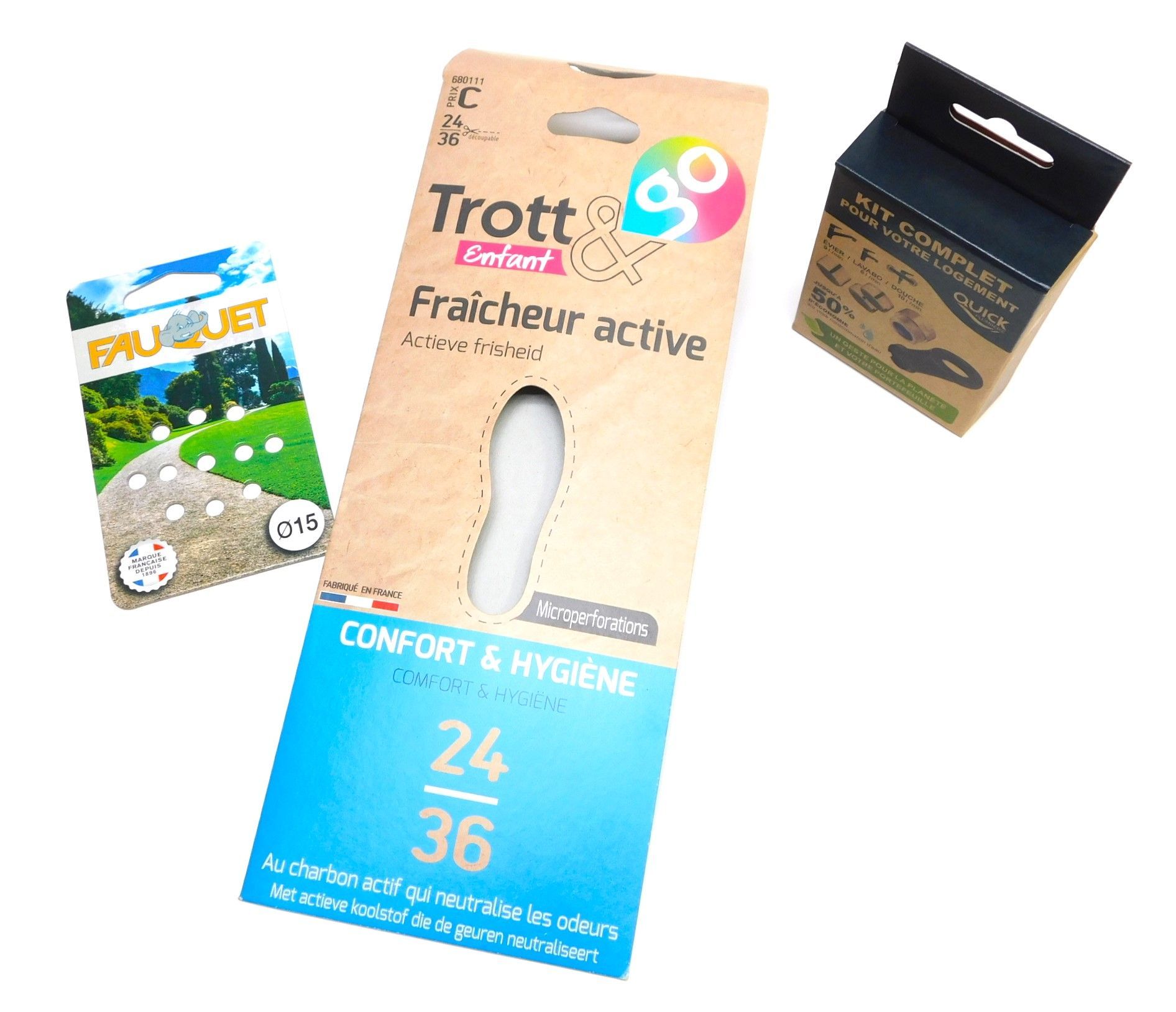 Carton d'accrochage de divers produits