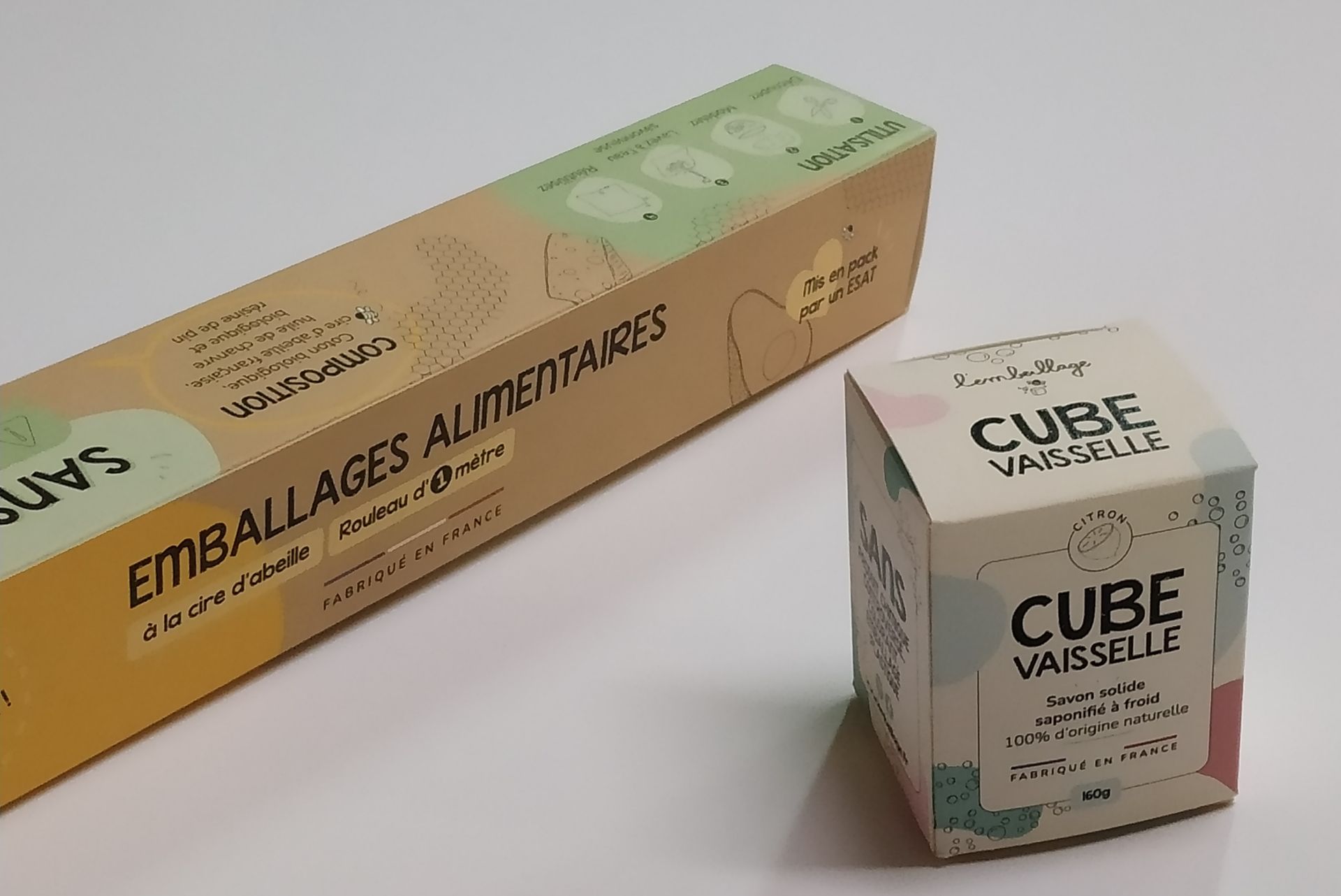 Packaging d'emballage alimentaire et cube vaisselle