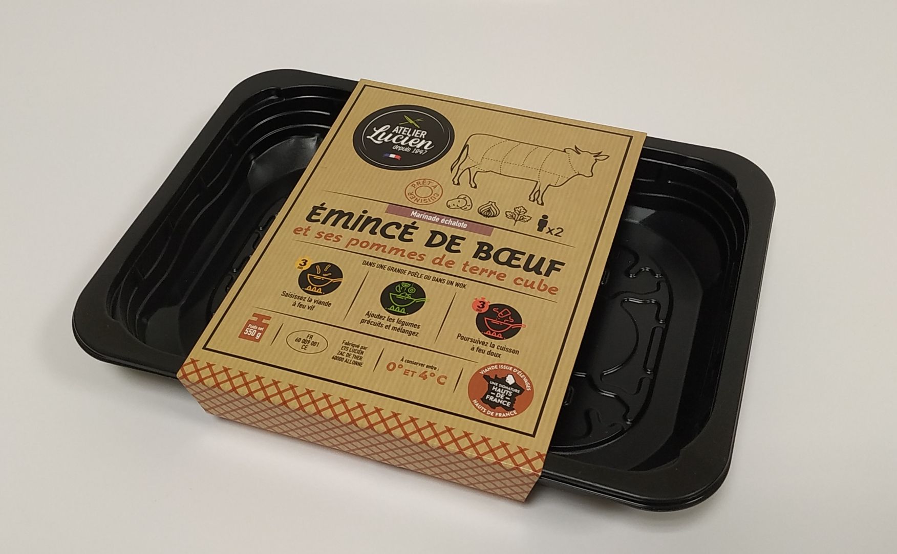 Packaging d'émincé de bœuf