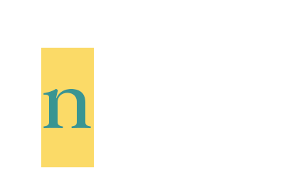 Un rectángulo amarillo con una letra n azul sobre él.