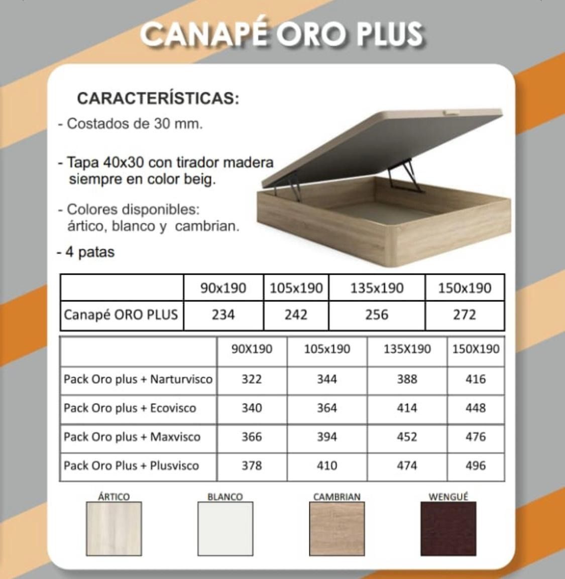 Una imagen de un colchón Canape Oro Plus.
