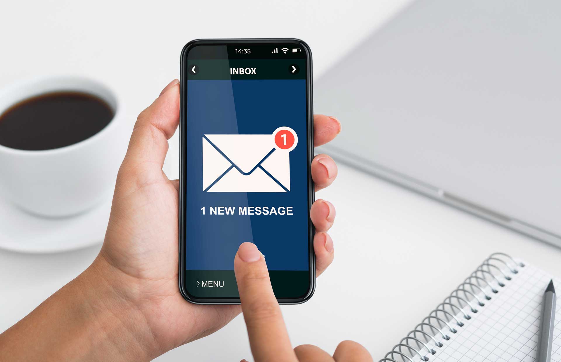 notification d'un email