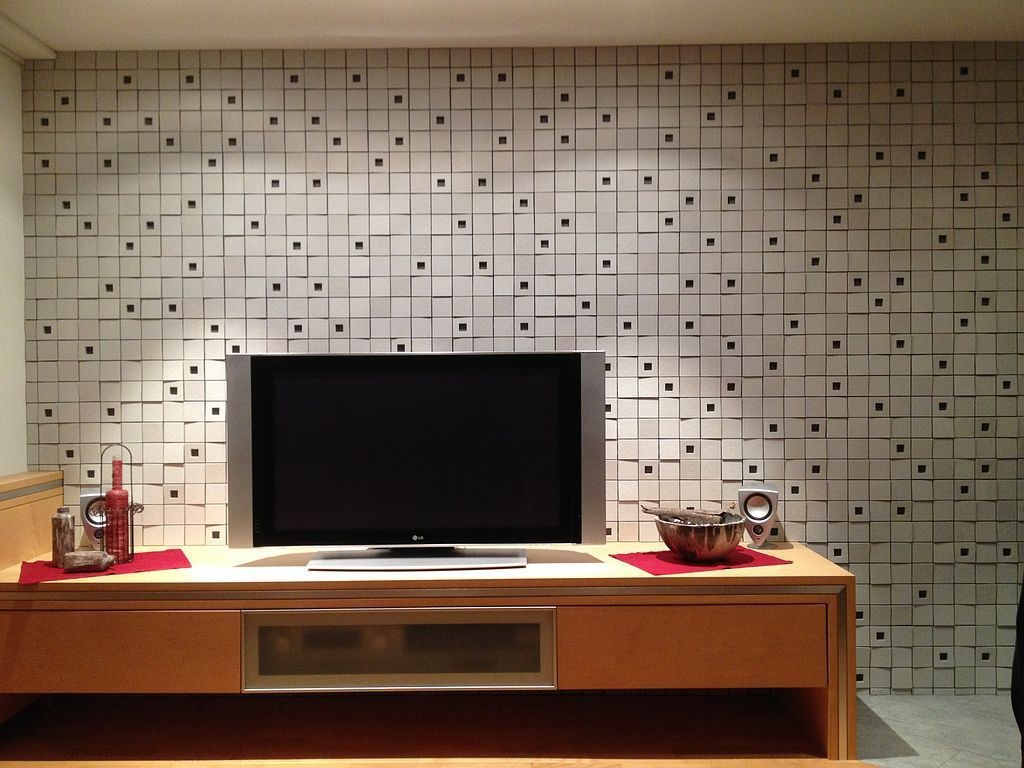 Wohnzimmerwand mit Verblender