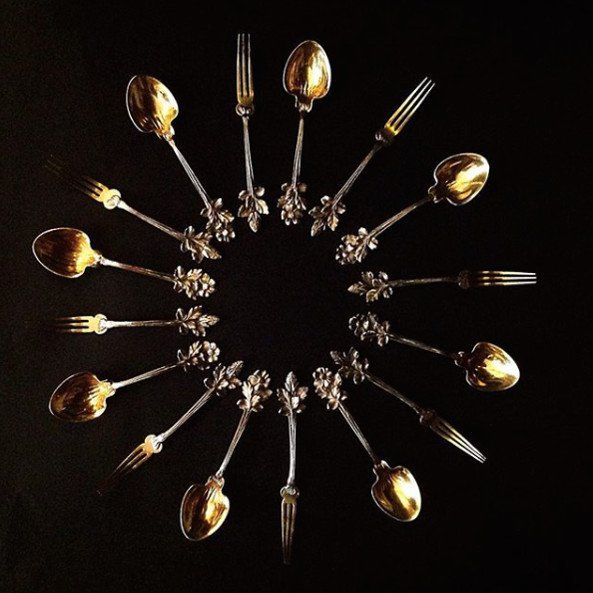 Service à dessert Christofle à décor de fraises, style Art Nouveau