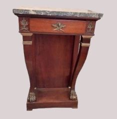 Meuble d'appoint en bois et marbre