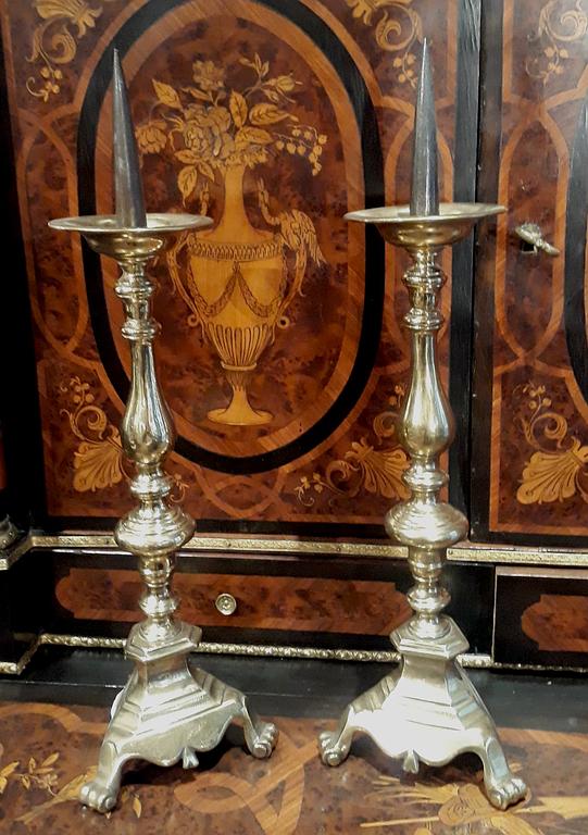 Piques cierge laiton 18ème siècle