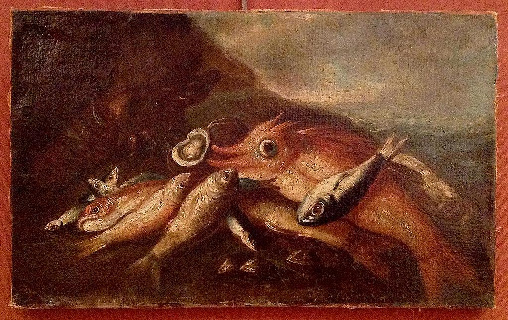 Nature morte aux poissons, huile sur toil, 17/18ème siècle