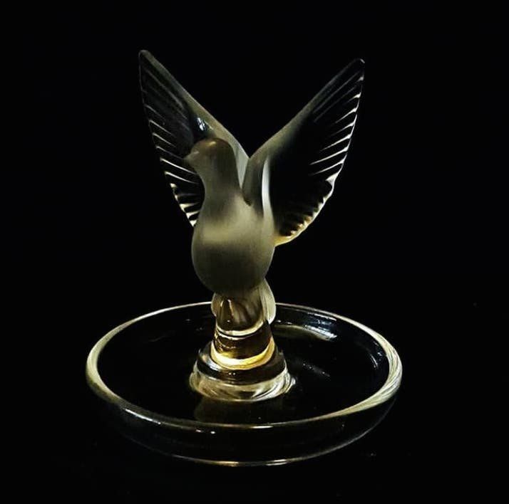 Baguier Lalique, hirondelle, cristal 20ème siècle