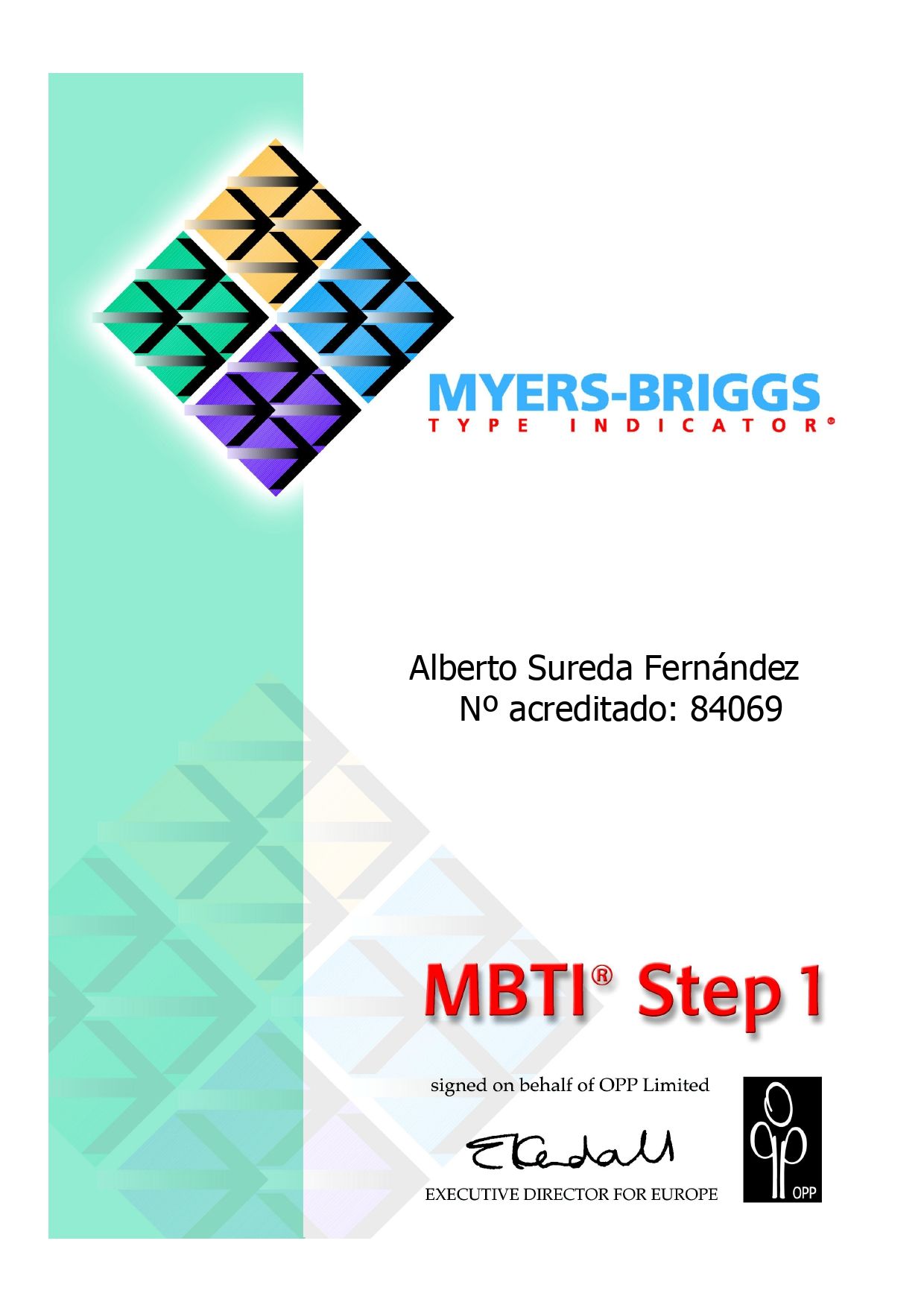 Un libro titulado MBTI Paso 1 de Myers Briggs