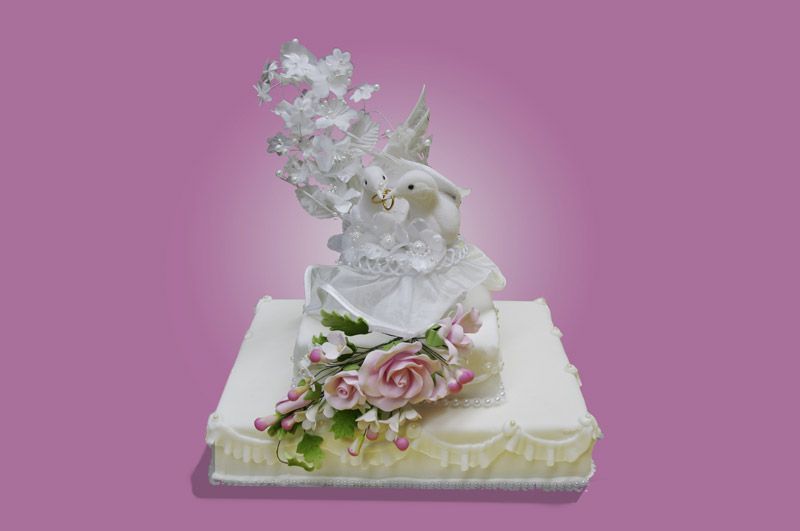 Verlobungstorte eckig mit Trauben