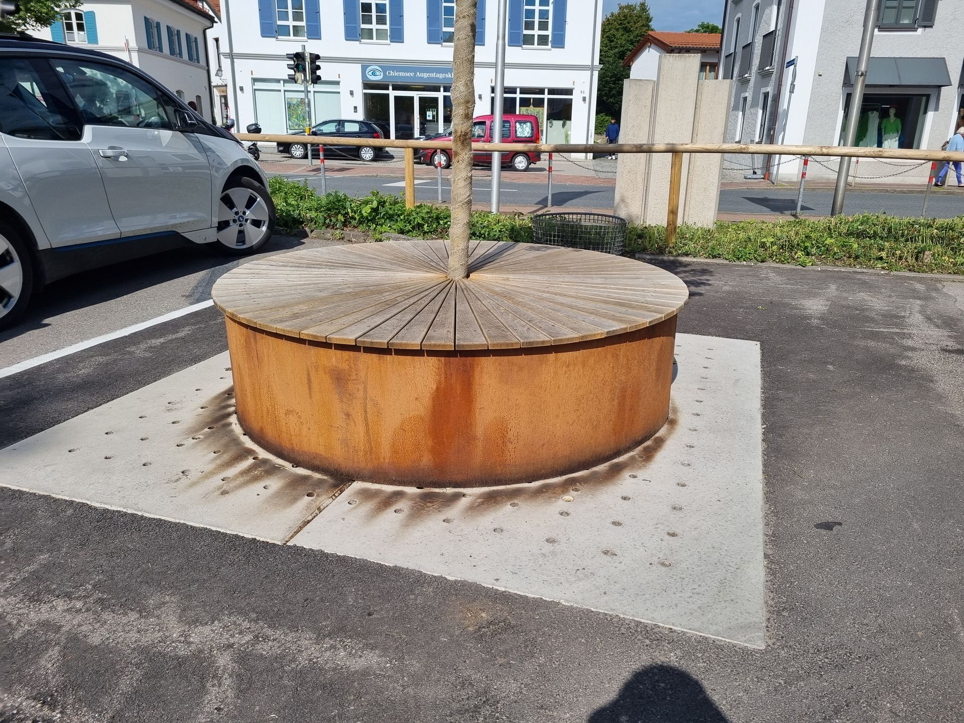 Cortenstahl Baumring als Baumscheibe