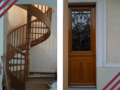 Escaliers et portes en bois