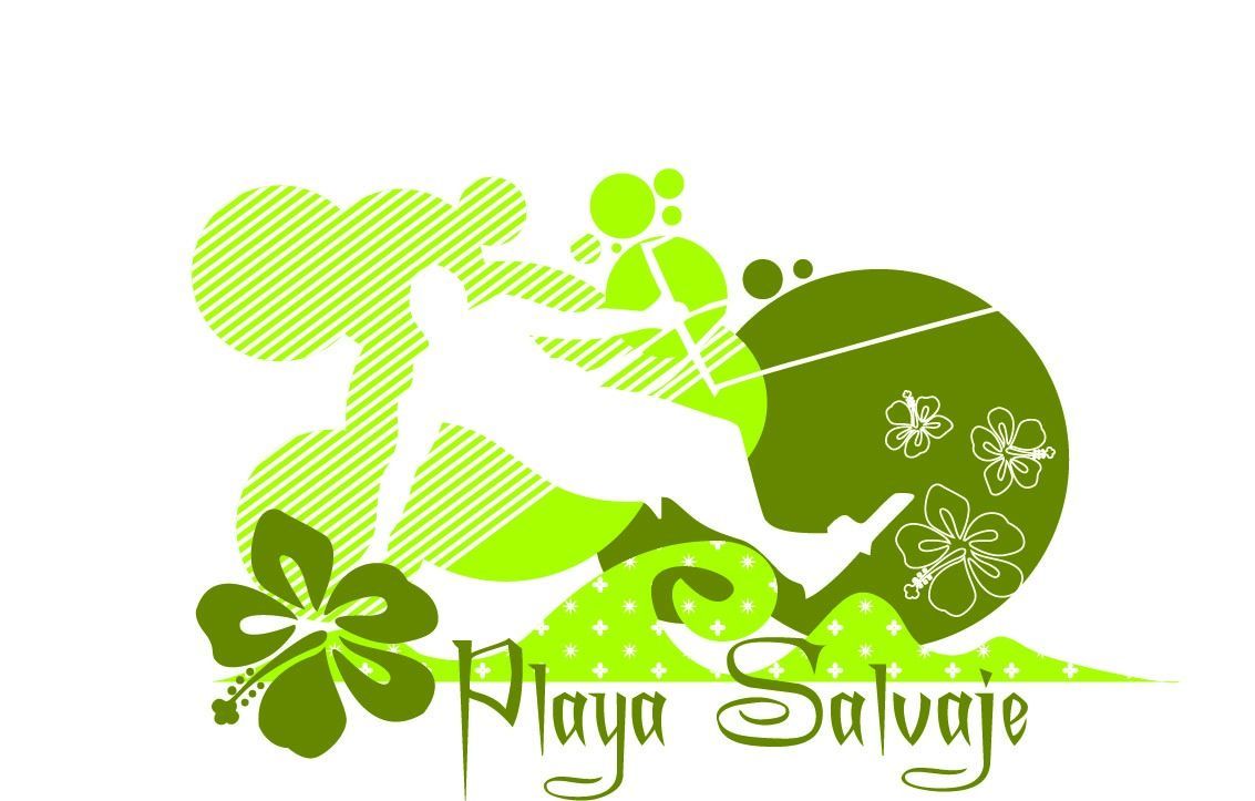 Un logotipo verde y blanco para Playa Salvaje.