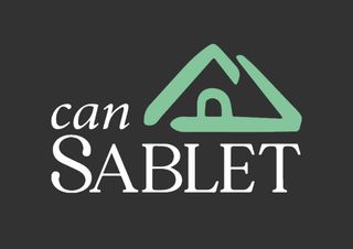 Logotip per a Can SABLET amb una icona de casa verda i el text 