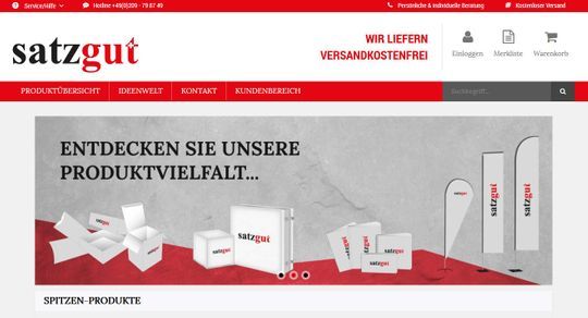 Satzgut Onlineshop