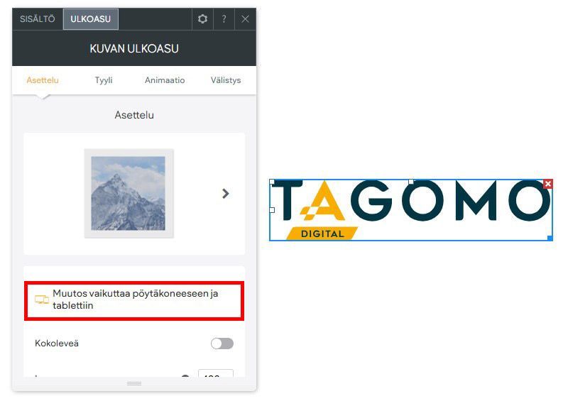 Muutos vaikuttaa pöytäkoneeseen ja tablettiin