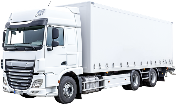 Un camion blanc.