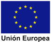 Una bandera azul con estrellas amarillas y las palabras Unión Europea en ella.