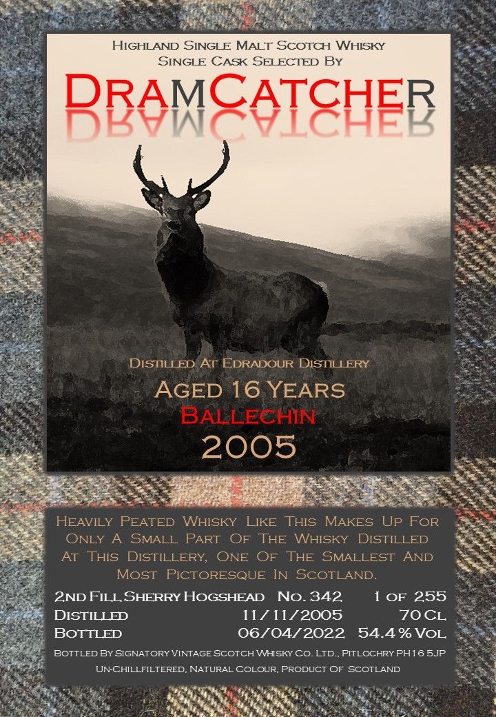 DramCatcher Ballechin 2005 Label